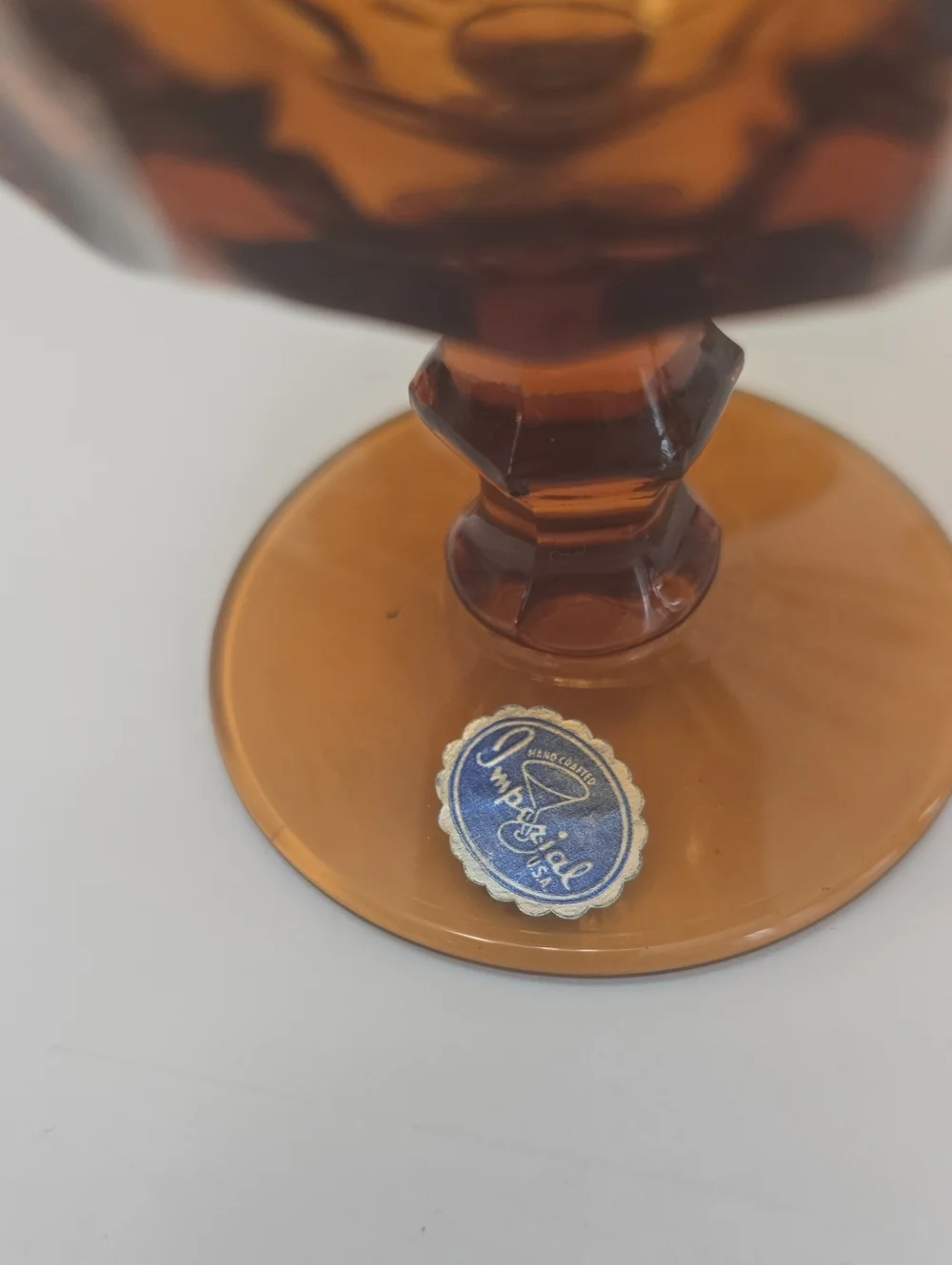 Vintage Imperial USA Set Of 6 Provincial Amber Sherbet Champagne Glasses